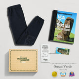 Moai Gift Box with Mystery Dot Kids French Terry Sweatpants, Book, and Activities