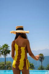 Elena Sleeveless One-Shoulder Cut-Out Swimsuit