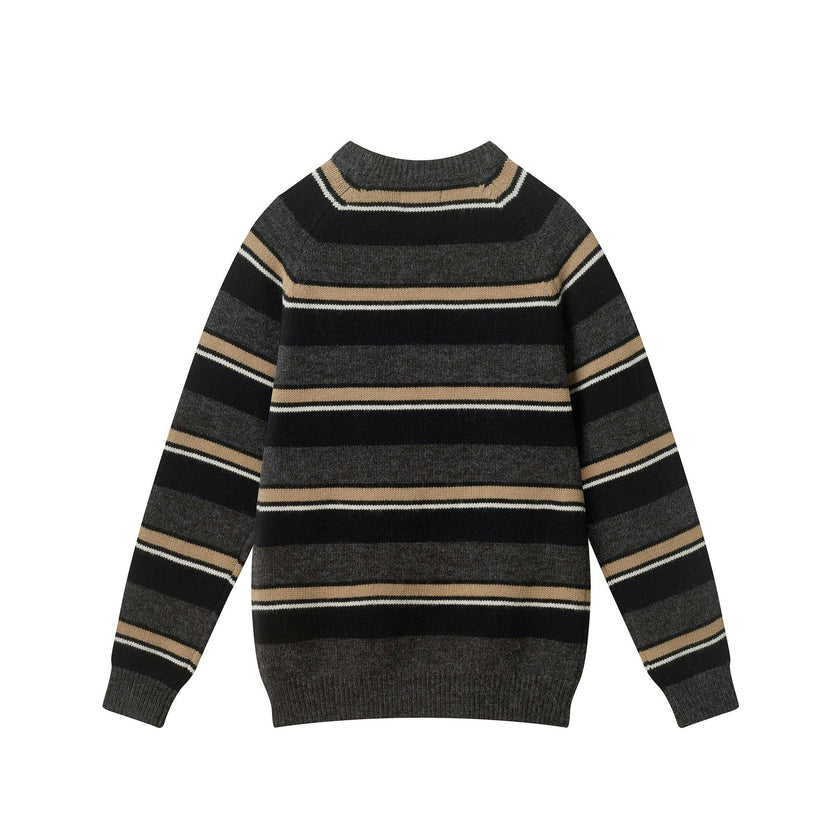 Big Kid (8-18) Boys Striped Crewneck Sweater | Brown