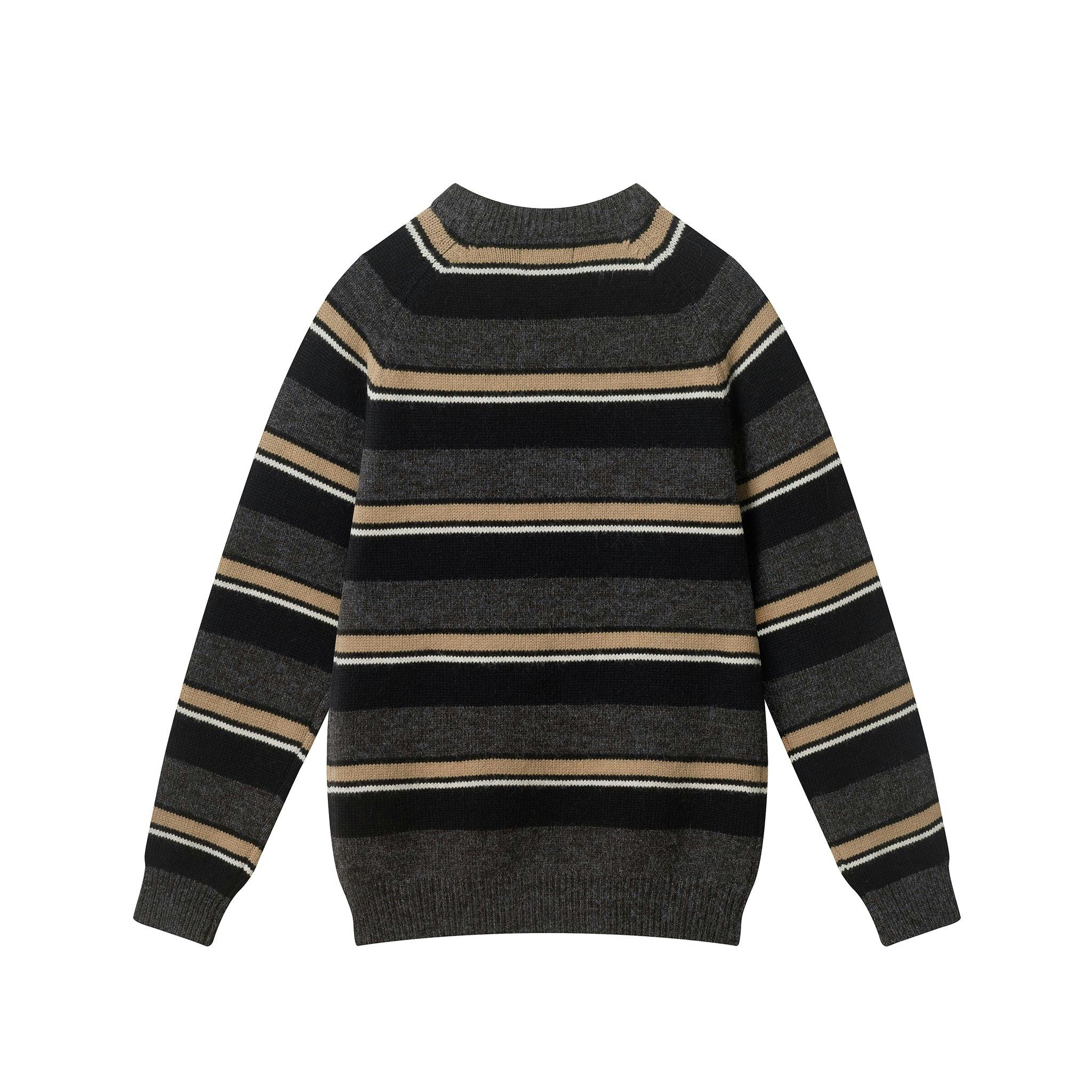 Big Kid (8-18) Boys Striped Crewneck Sweater | Brown