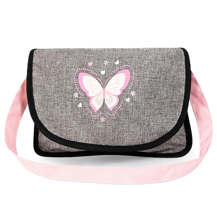 Bayer Design Dolls: 9-In-1 Travel Bed Set - Grey, Pink, Butterfly