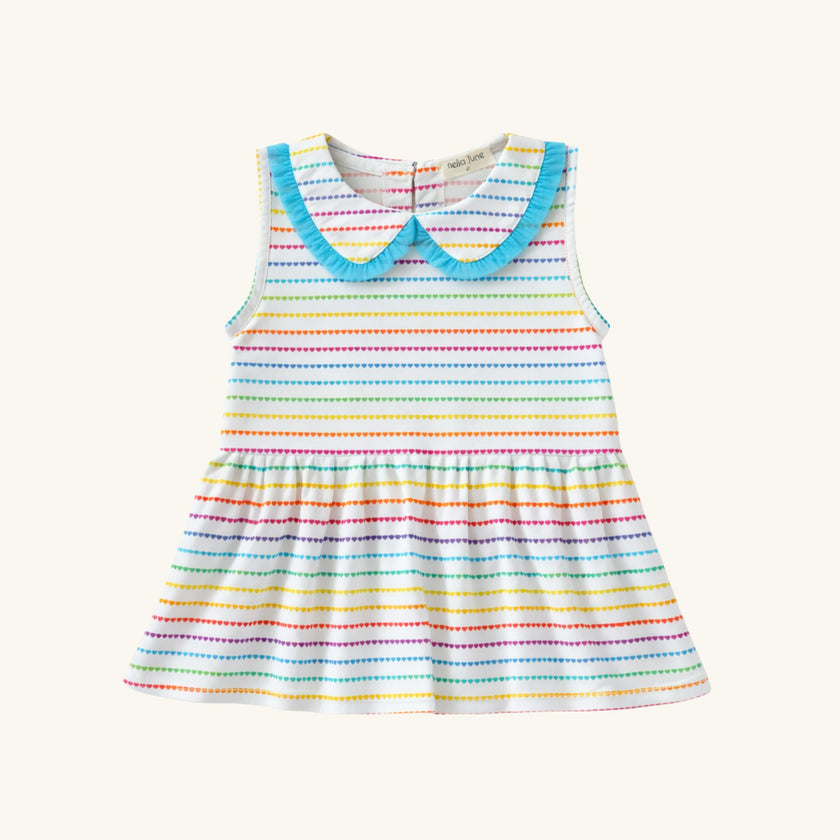 Performance Tennis Dress in Rainbow Heart