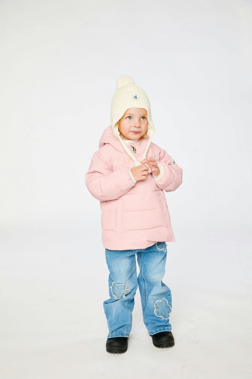 Winter Jacket Adapted For Car Seats Pale Dusty Pink