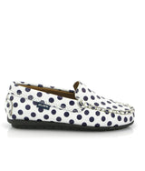 Dots Smooth Leather Walkers, White