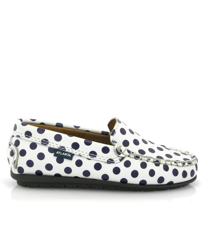 Dots Smooth Leather Walkers, White