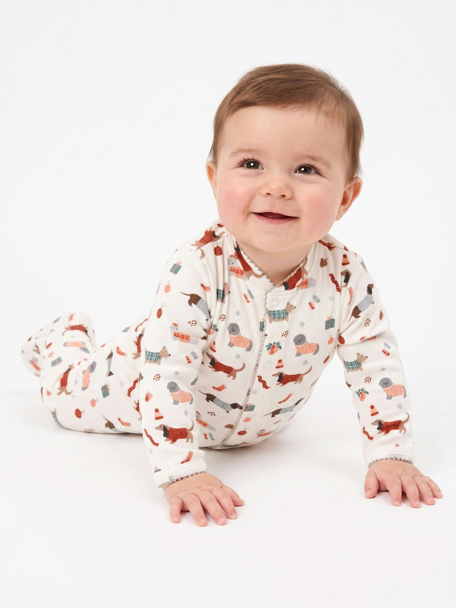 Holiday  Pima Cotton Baby One-Piece Pajamas