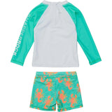 UPF50+ Contrast Long Sleeve Rashguard & Short Set