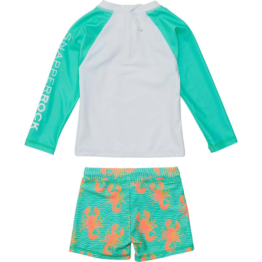 UPF50+ Contrast Long Sleeve Rashguard & Short Set