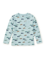 Long Sleeve Printed Pocket Tee, Mini Cars