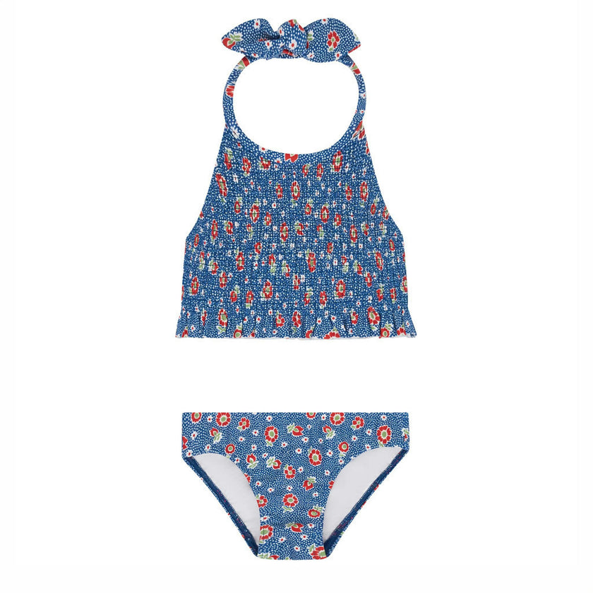 girls chatham floral smocked halter bikini