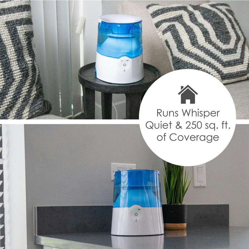0.5 Gal. 2-in-1 Warm Mist Humidifier & Respiration Steam Inhaler for Personal Therapeutic Use