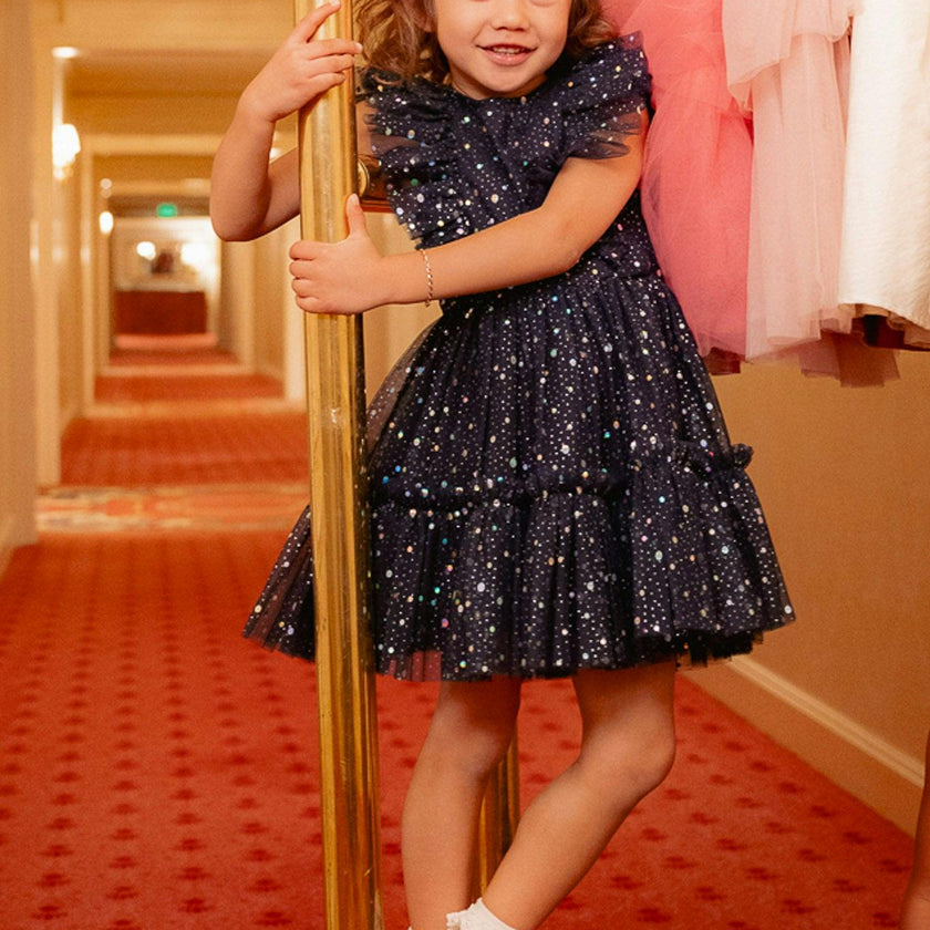 Mini Brynlee Dress in Sparkling Stars Navy