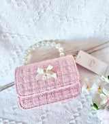 Tweed City Purse with Tiny Satin Bow