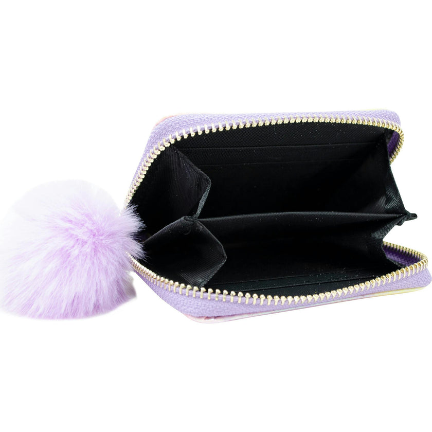 Shiny Mermaid Scale Wallet With Removable Pom Pom