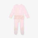 Sweet Pink Footie Ruffled Zippered One Piece