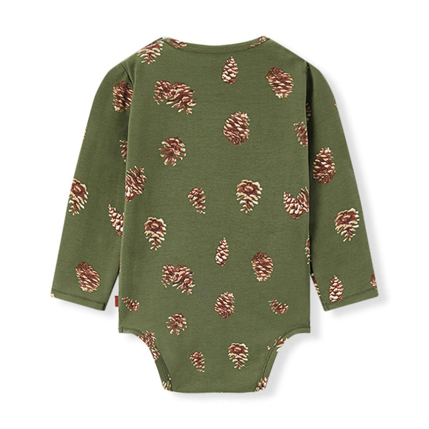 Pinecone Cotton Stretch Removable Collar Long Sleeve One piece