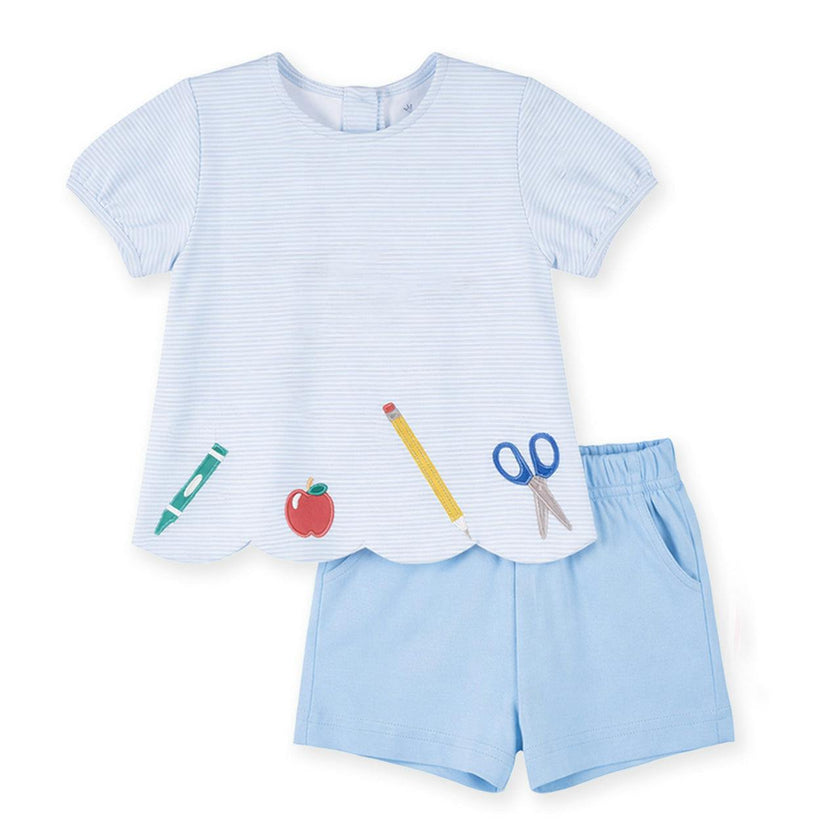 Knit Short Set with School Supplies