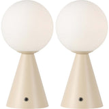 Macie 11.75" Modern Minimalist Globe Rechargeable/Cordless Dimmable Integrated LED Table Lamp with Touch Sensor Set 2