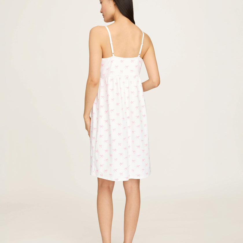 Women's Pima Maternity Nightgown in Blushing Bows