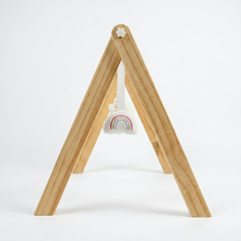 Lilac Wooden Baby Gym | Montessori Infant Play Gym with Hanging Toys