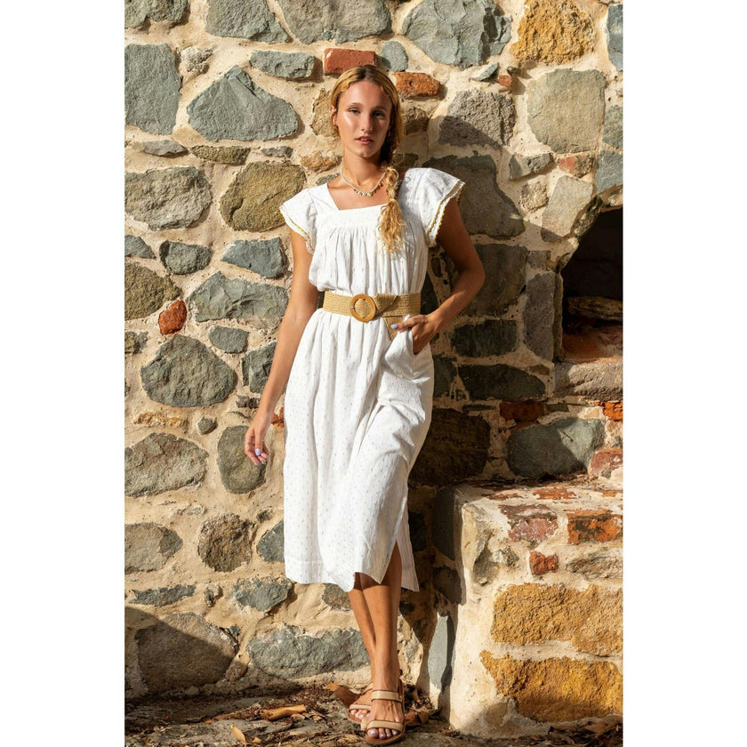 Maxi Sandrine Women's Dress Gold Dobby, Gold