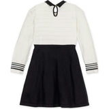 Organic Peter Pan Collar Sweater Dress with Bow, Black