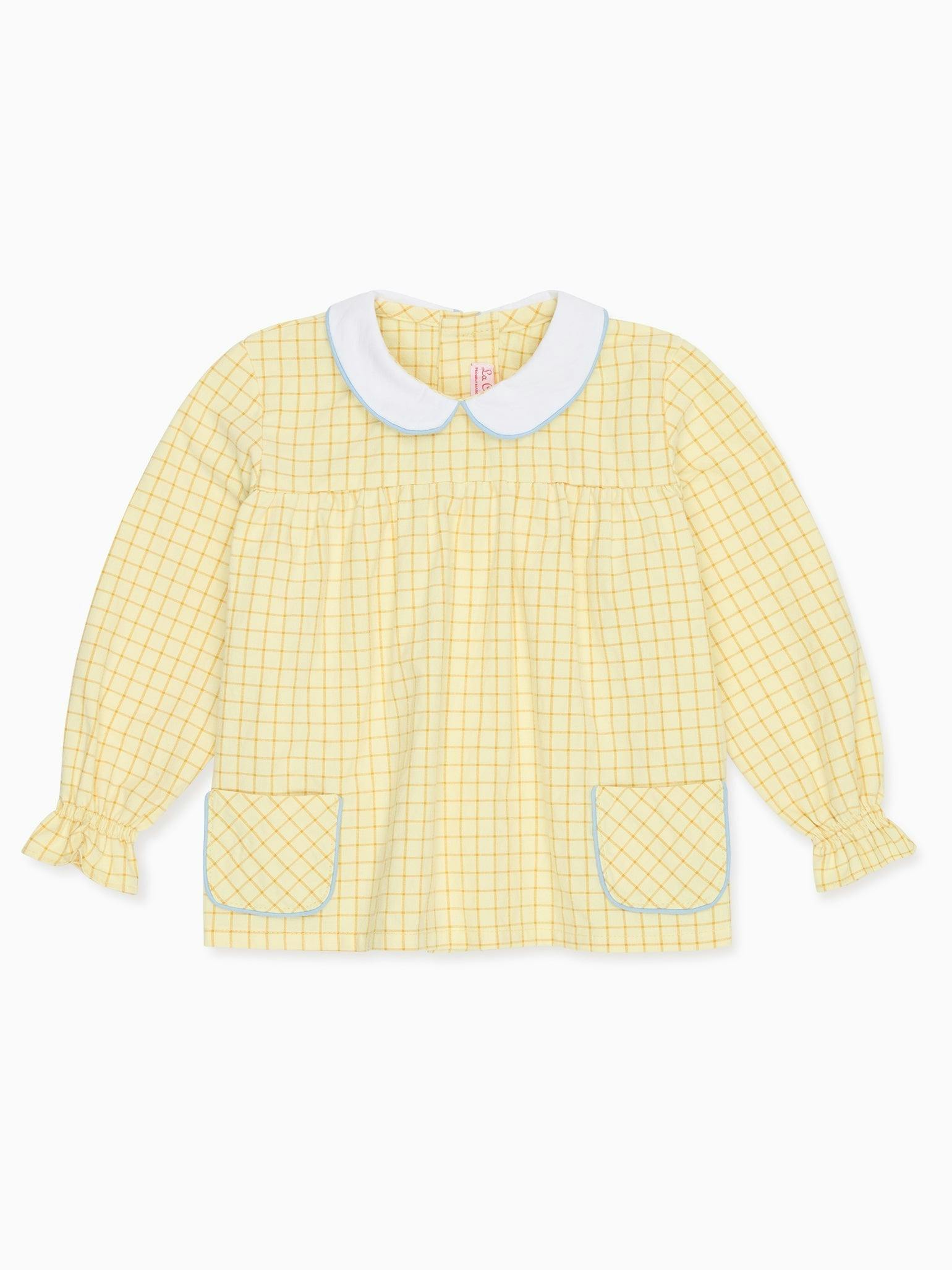 Yellow Check Sol Baby Shirt