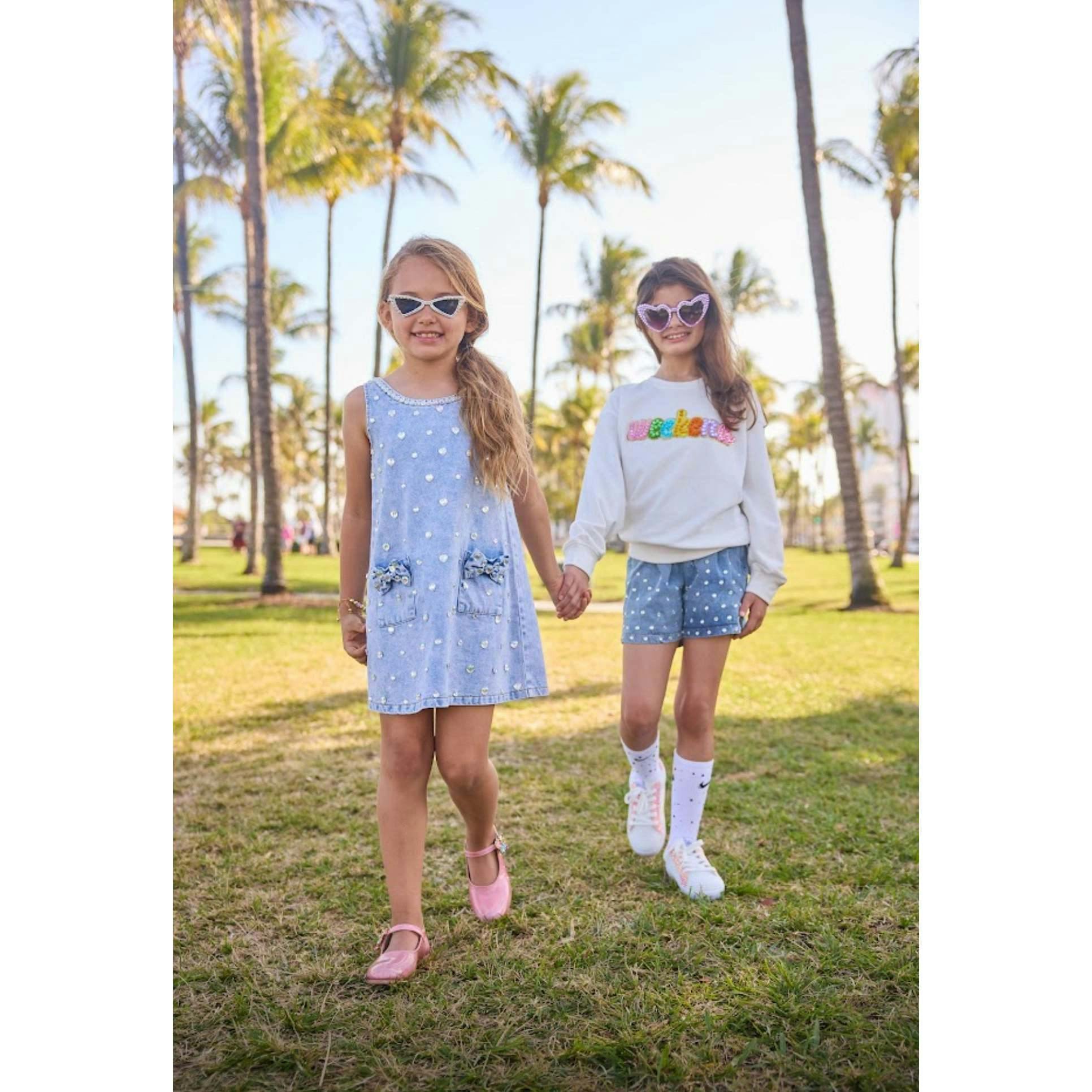 Rocker Crystal Denim Shorts