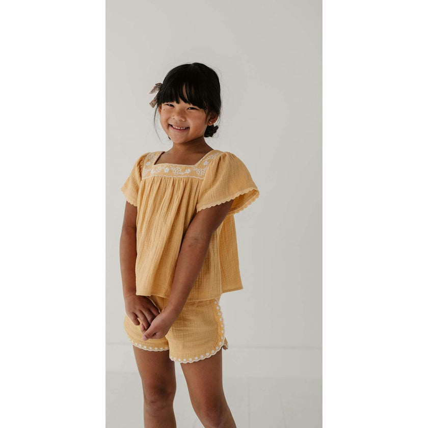 Square Neck Peasant Top