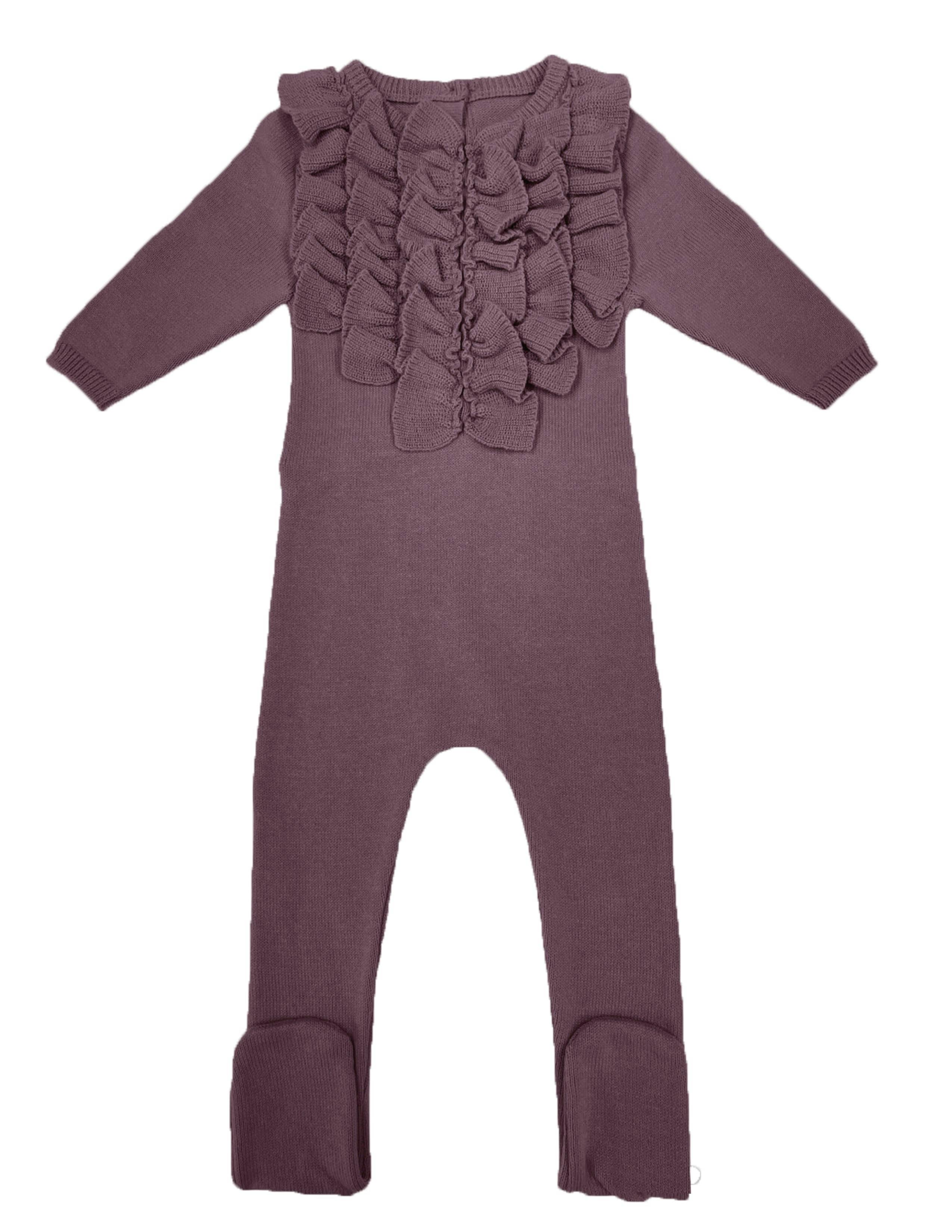 Ruffle Chest Long Sleeve Footie