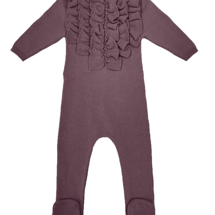 Ruffle Chest Long Sleeve Footie
