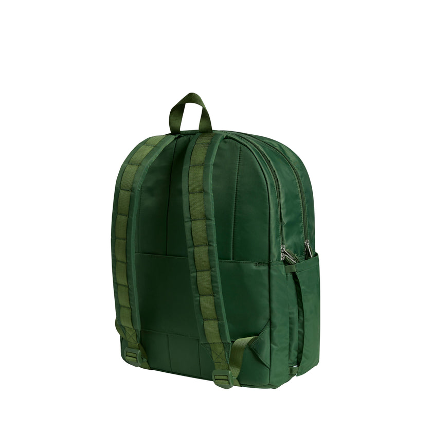 Kane Double Pocket Large Backpack, Green Chevron
