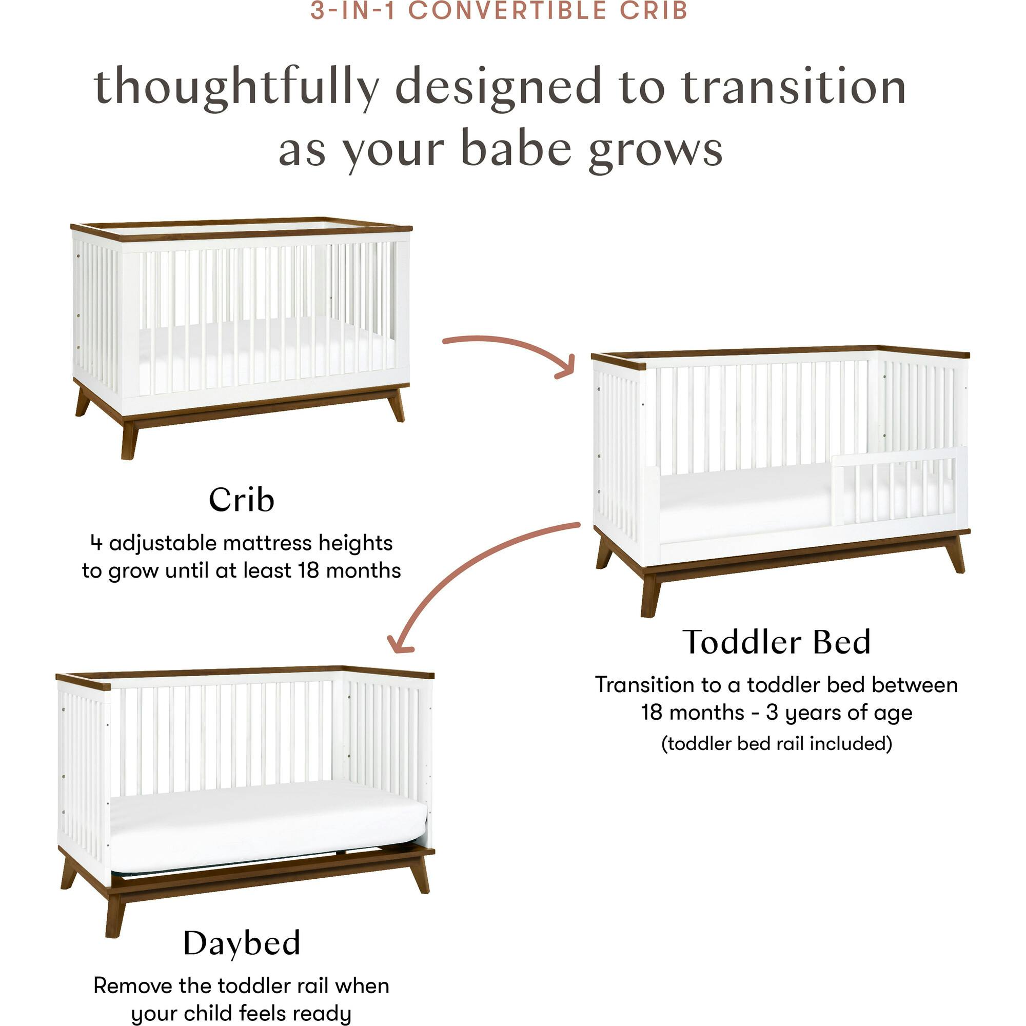 Scoot 3-in-1 Convertible Crib with Toddler Bed Conversion Kit