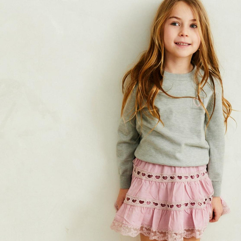 Sofia Heart Bow Lace Mini - Ballet Pink
