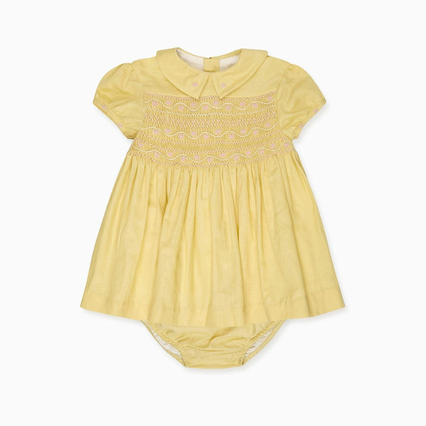 Nicky Hilton x La Coqueta Lemon Dolly Baby Girl Hand-Smocked Set