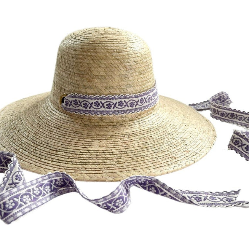 Buttercup Little Girl’s Hat - Vintage Periwinkle Ribbon