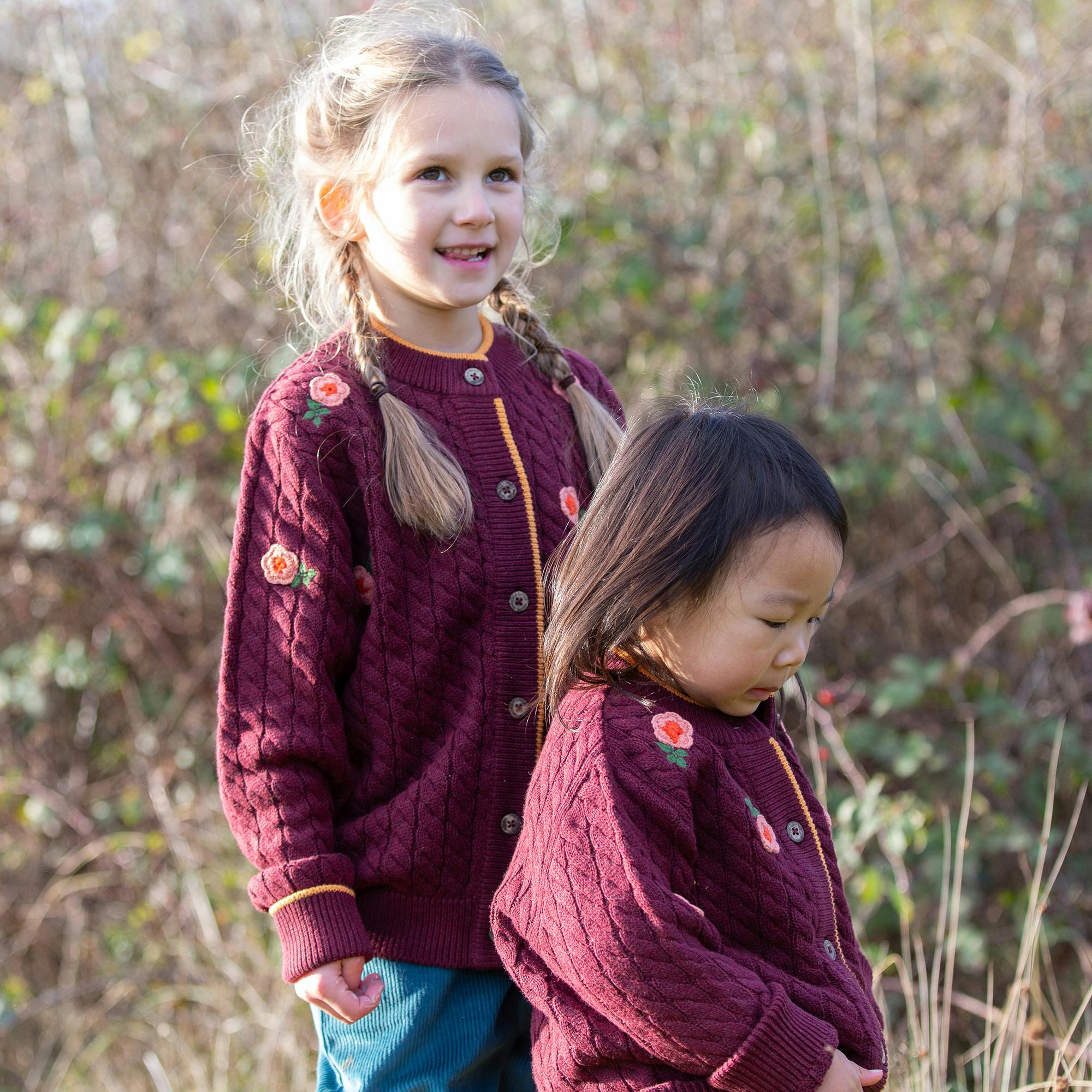 Berry Petal Snuggly Knitted Cardigan, Purple