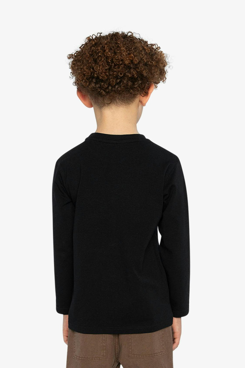 Organic Cotton Jersey T-Shirt Black and Beige