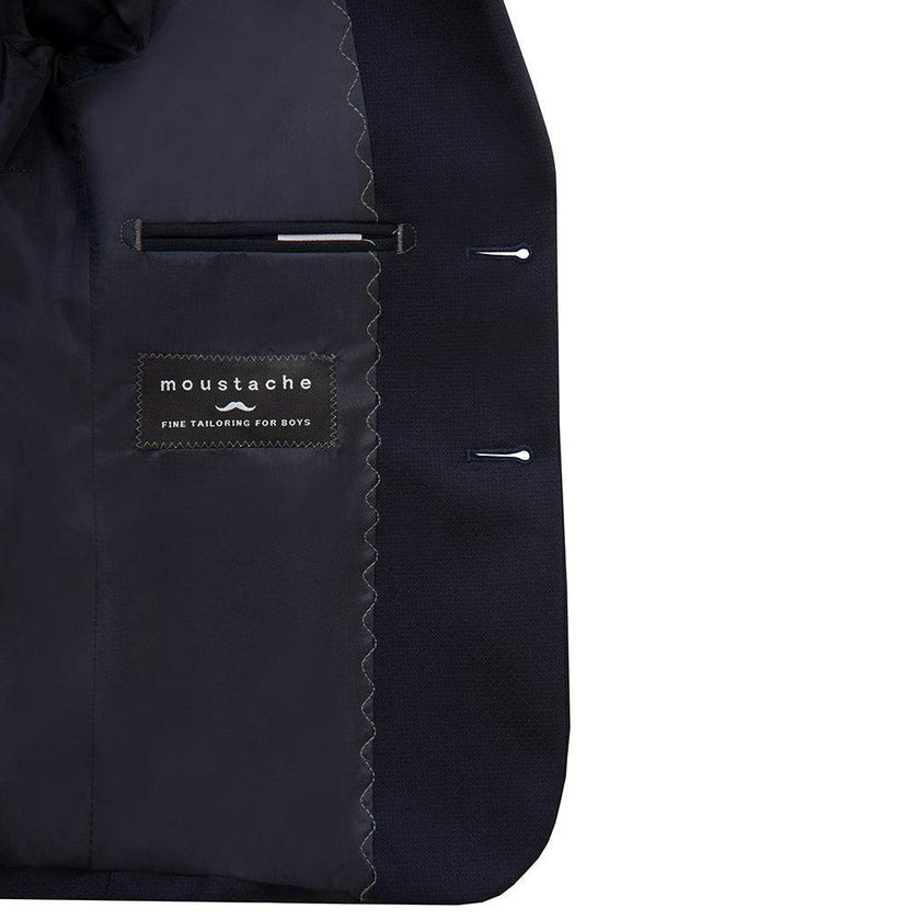Navy Twill Peak Lapel Blazer