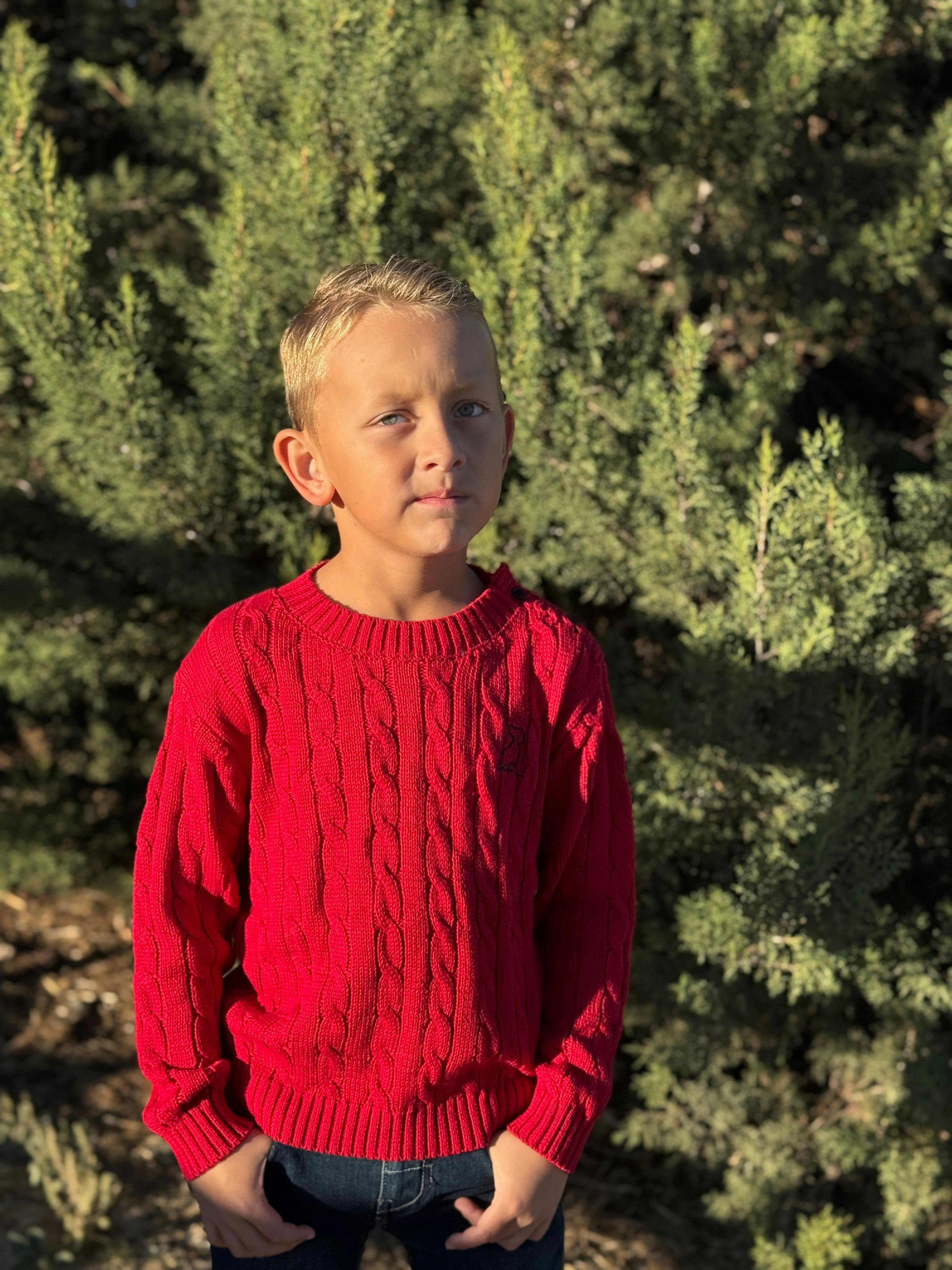 CLASSY red cable sweater