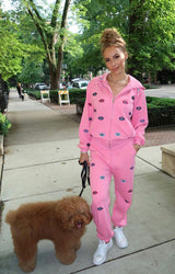 Women's Evil Eye Hoodie Set Pink