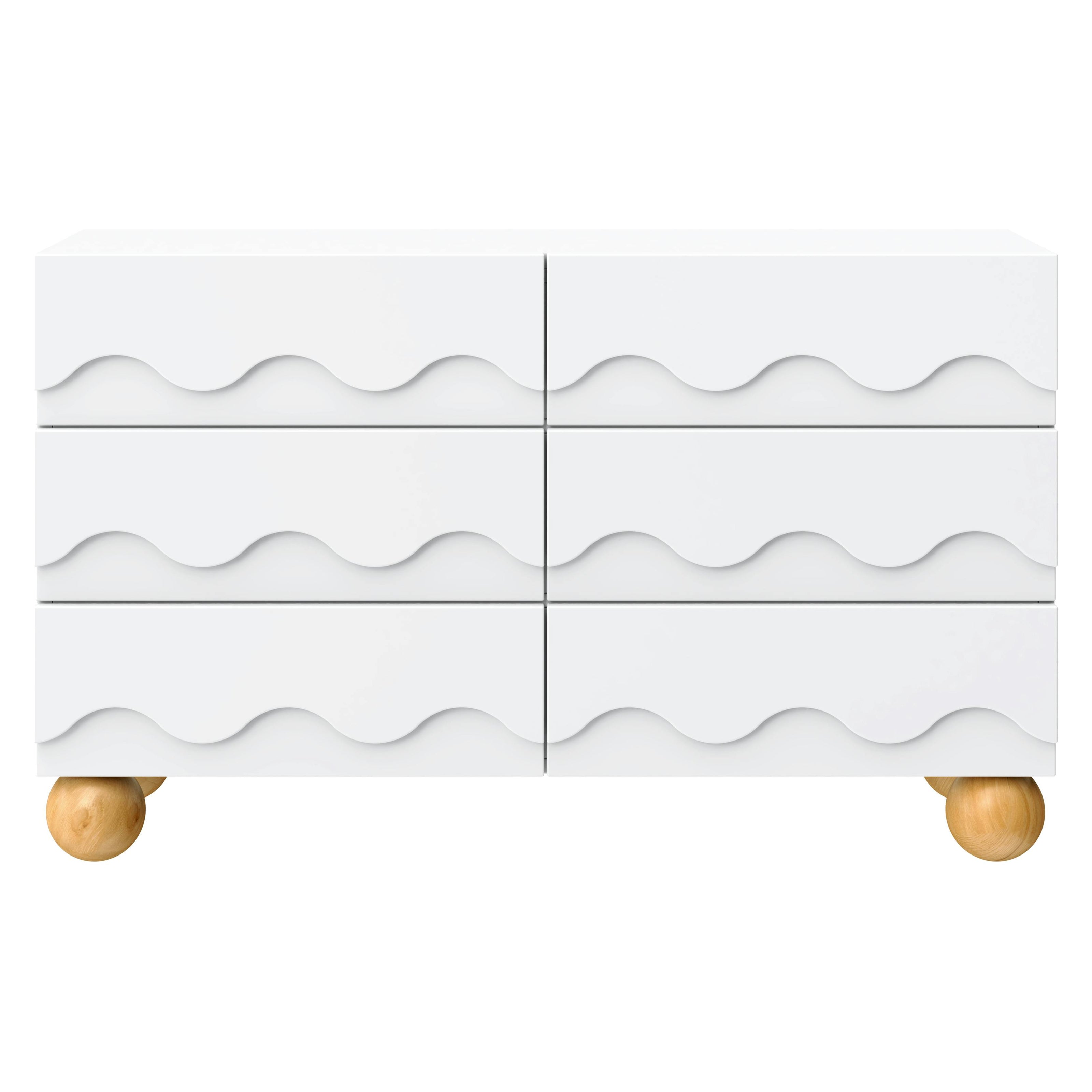 Lido Wave 6-Drawer Wide Assembled Dresser (56