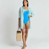 women's tamarin stripe long sleeve button down shirt dress