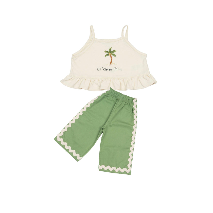 Wide-Leg Pant Set in La Vie en Palm