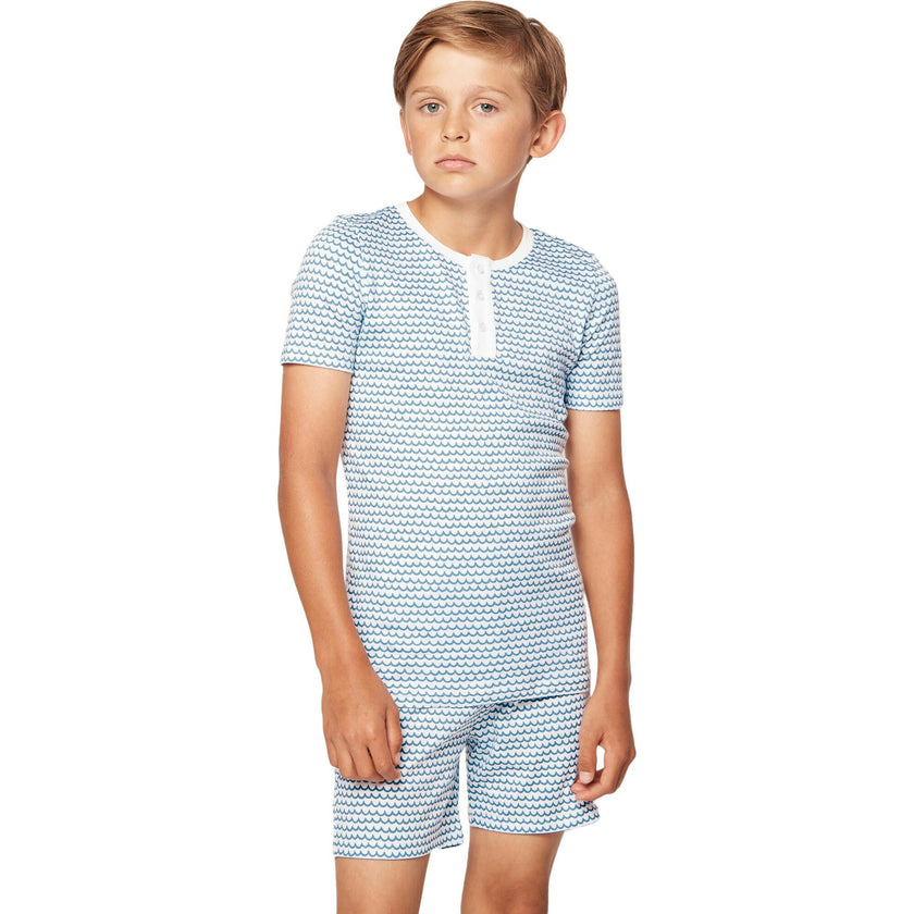 Kid's Pima Snug Fit Pajama Short Set in La Mer