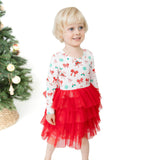 Bows & Candy Canes - Bamboo - Twirly Long Sleeve Tutu Dress and Cartwheel Short