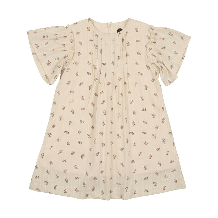 Pin Tuck Flutter Sleeve Dress