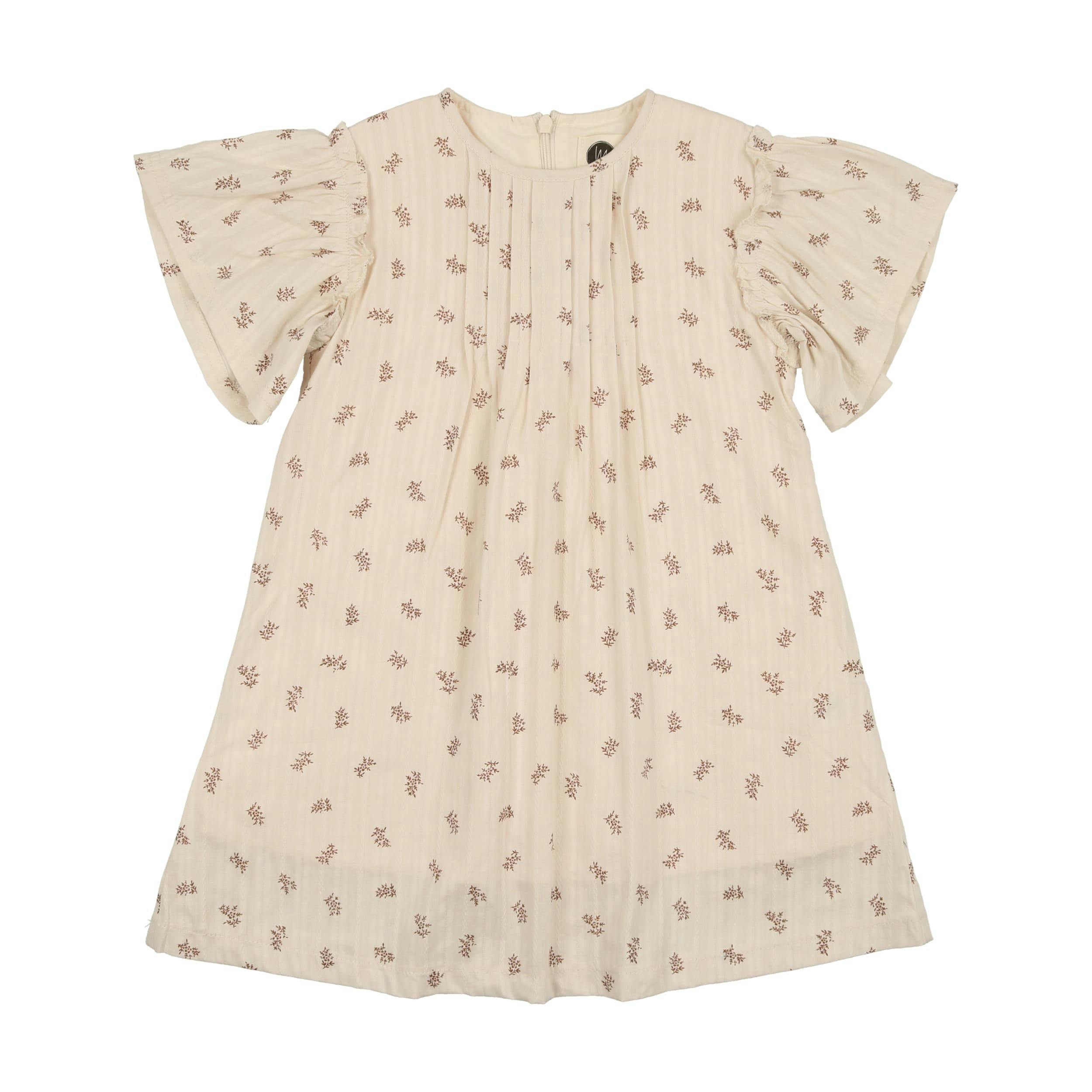 Pin Tuck Flutter Sleeve Dress
