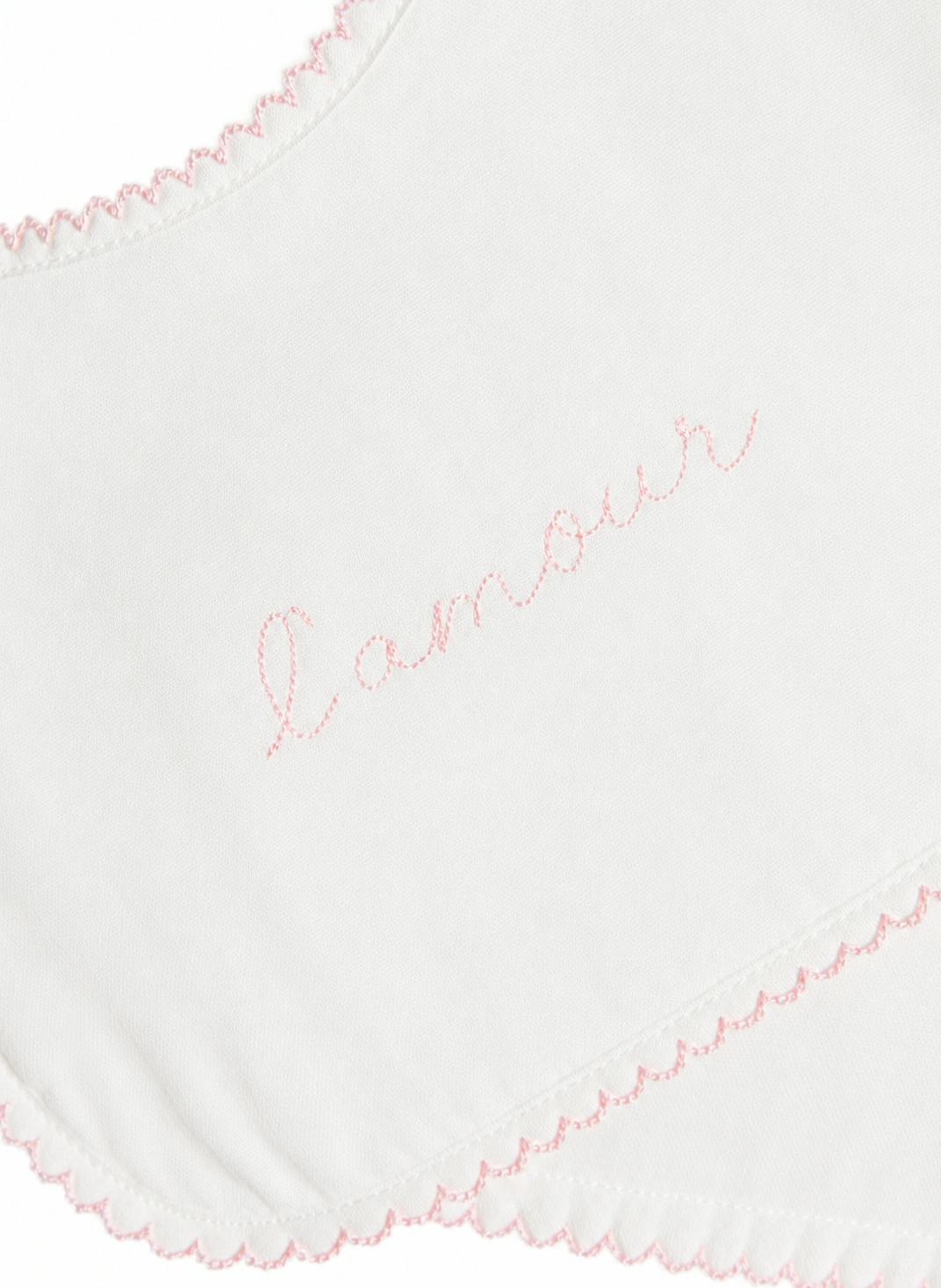 Bib & Burp Cloth Set - Embroidered Pink 