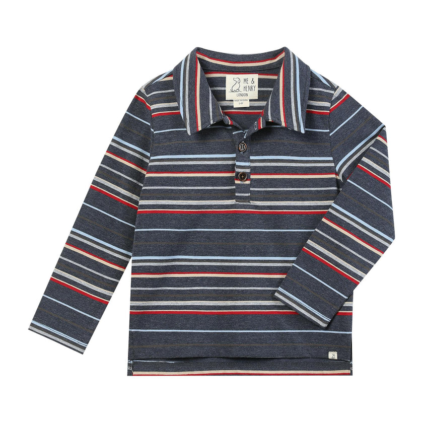SPENCER Chambray Multi stripe Polo